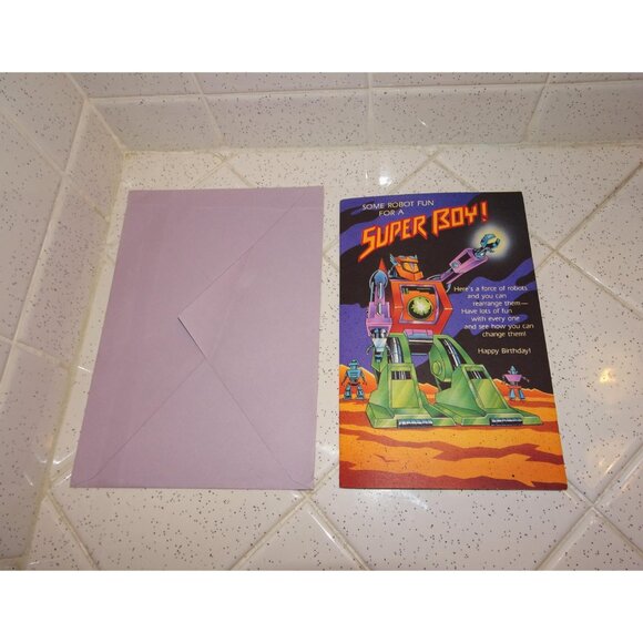 Vintage American Greetings Robot Super Boy Birthday Card build your own - Picture 6 of 10